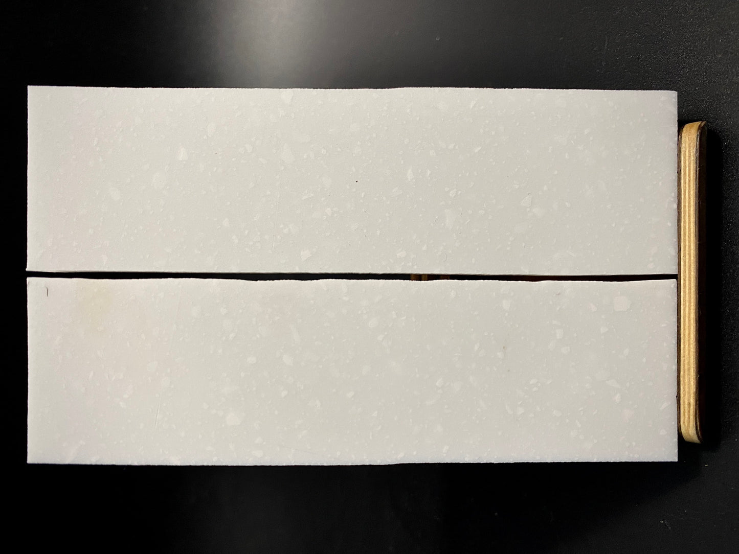 ARTIFICIAL STONE Acrylic, "White Quartz", Paired Blanks for crafting and tools making. #ST.5