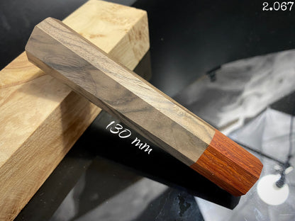 Wa-Handle Blank for kitchen knife, Japanese Style, Walnut Wood. France Stock