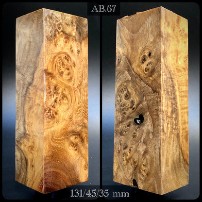 AMBOYNA BURL STABILIZED Wood, Premium Blank for Woodworking, Crafting.