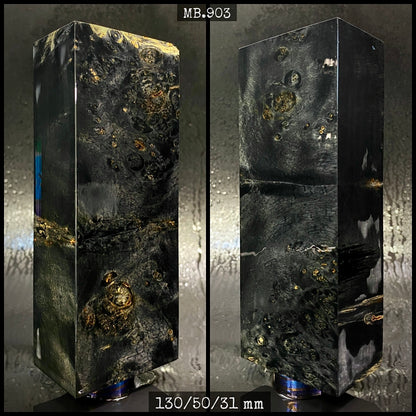 Bois stabilisé MAPLE BURL, blancs noirs pour le travail du bois. Actions françaises.