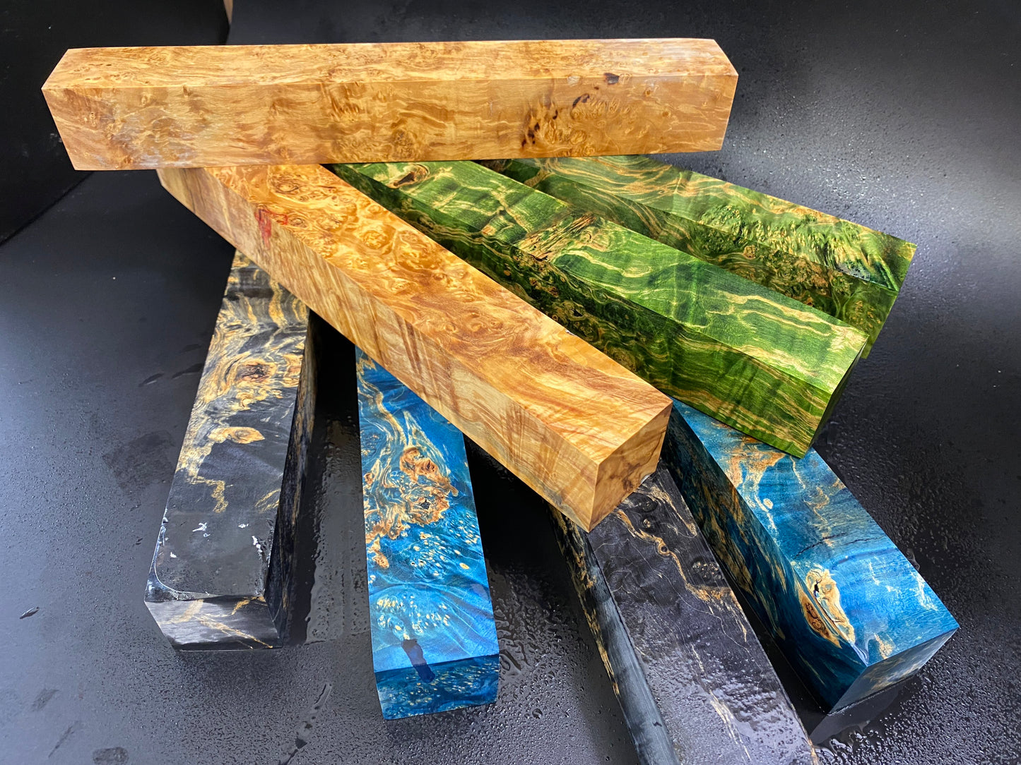 MAPLE BURL Stabilized Wood, Long Sizes Premium Blanks for Woodworking. France Stock.