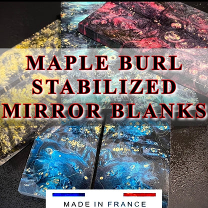 MAPLE BURL Stabilized Wood, Mirror Premium Blanks for Woodworking. France Stock.