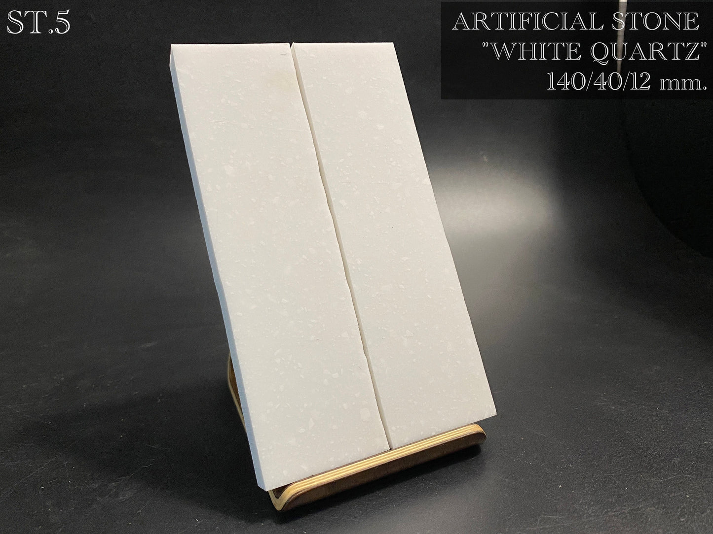 ARTIFICIAL STONE Acrylic, "White Quartz", Paired Blanks for crafting and tools making. #ST.5