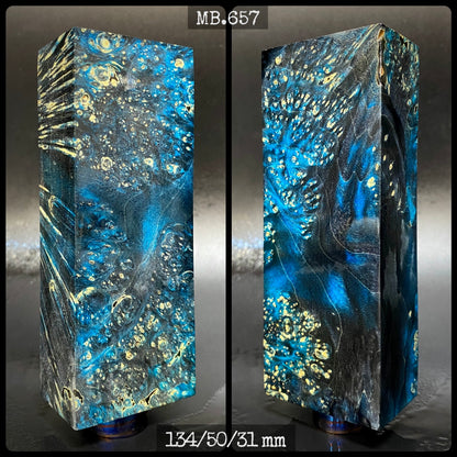 MAPLE BURL, Stabilized Blanks, Blue & Black Colors. Woodworking, Crafting. France Stock.