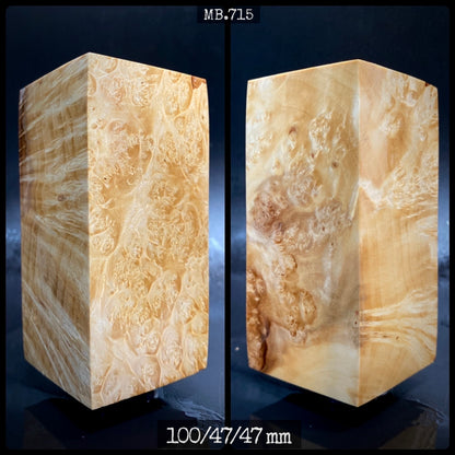 MAPLE BURL Stabilized Wood, Natural Colors, Blanks 100\50\50 mm. France Stock.