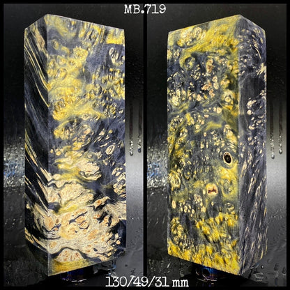 MAPLE BURL, Stabilized Blanks, Yellow & Black Colors. Woodworking, Crafting. France Stock.