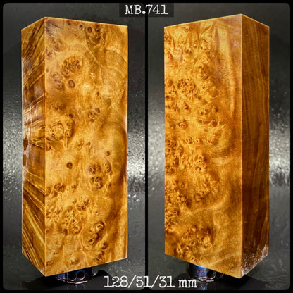 MAPLE BURL Stabilized Wood, Natural Color Blanks for Woodworking. France Stock.
