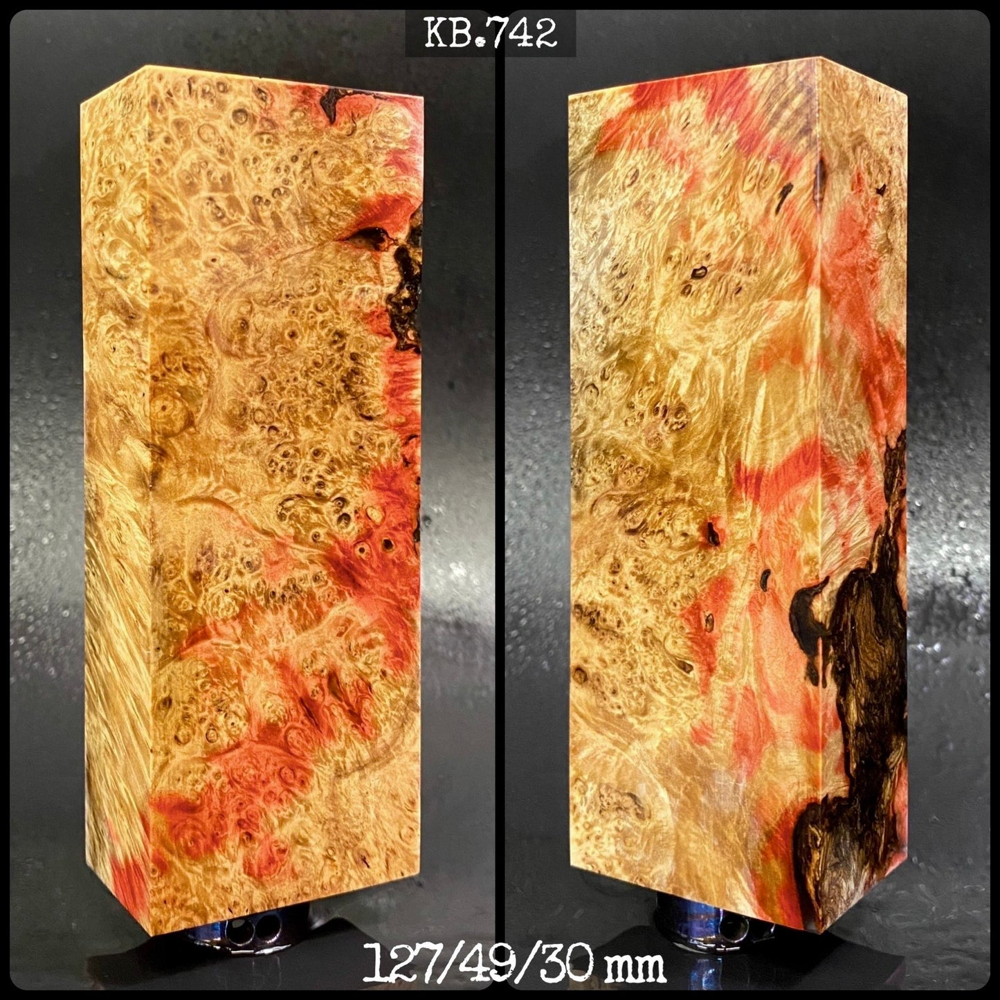 MAPLE BURL Stabilized Wood, Natural Color Blanks for Woodworking. France Stock.