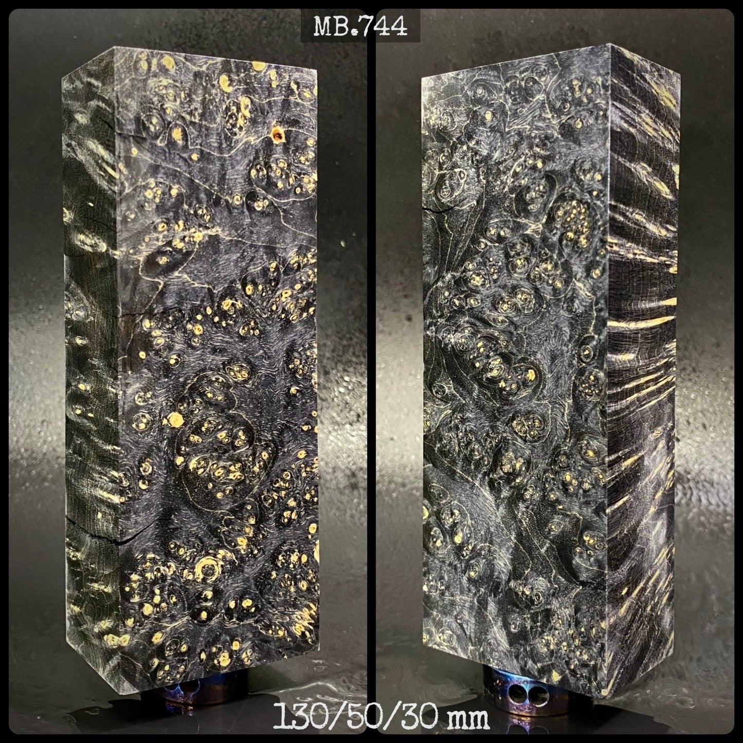 MAPLE BURL Stabilized Wood, BLACK Blanks for Woodworking. France Stock.