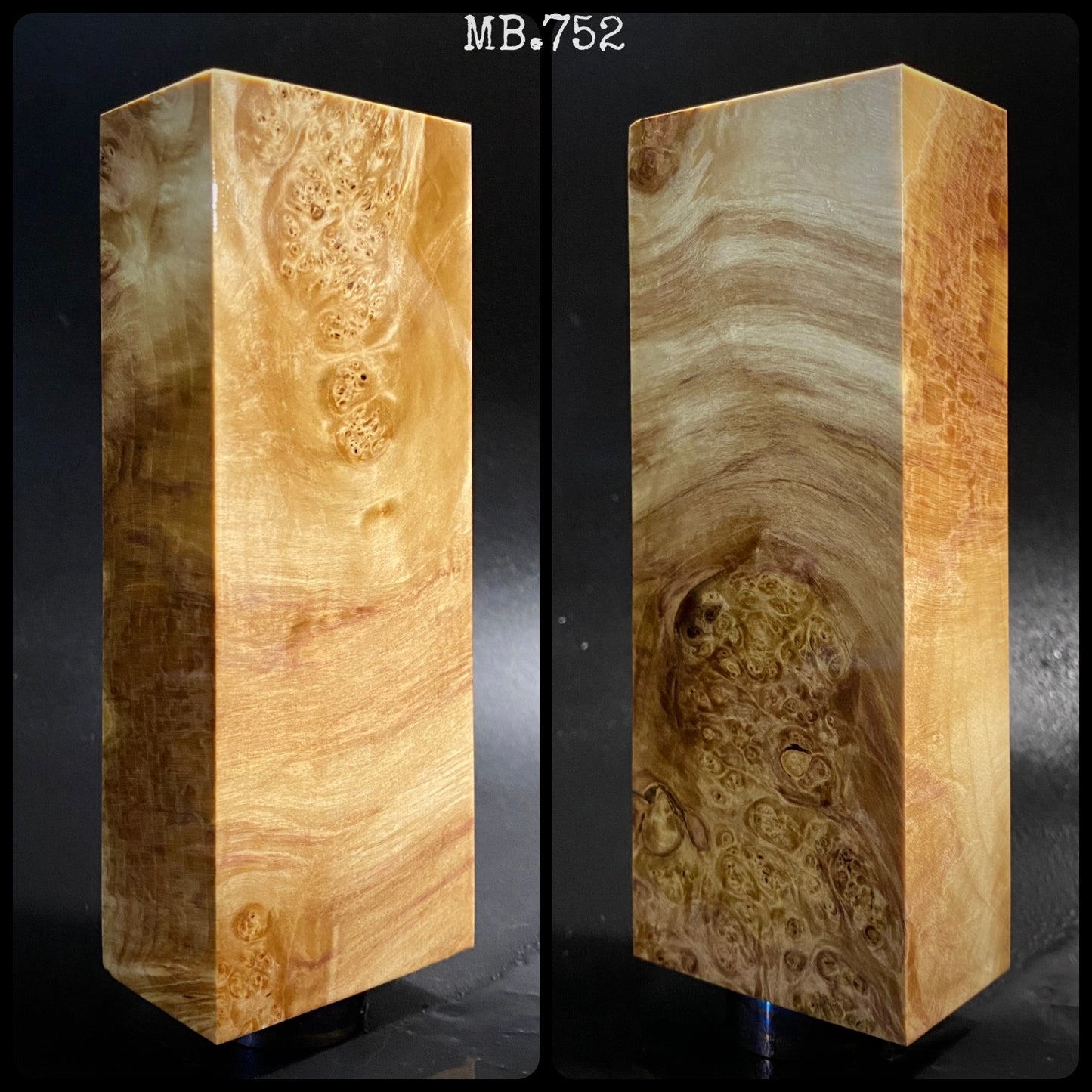 MAPLE BURL Stabilisiertes Holz, naturfarbene Rohlinge für die Holzbearbeitung. Frankreich-Aktie.