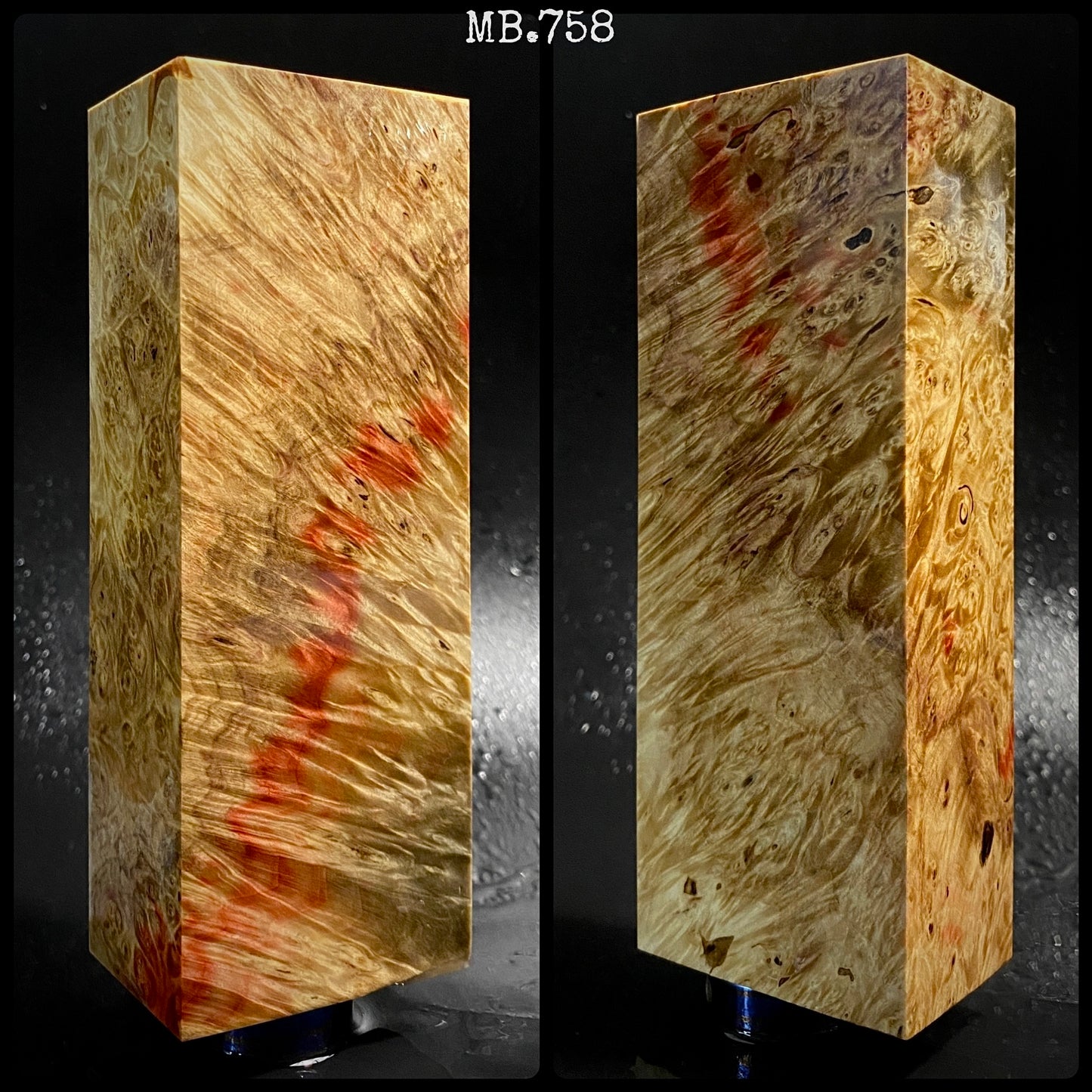 MAPLE BURL Stabilized Wood, Natural Color Blanks for Woodworking. France Stock.