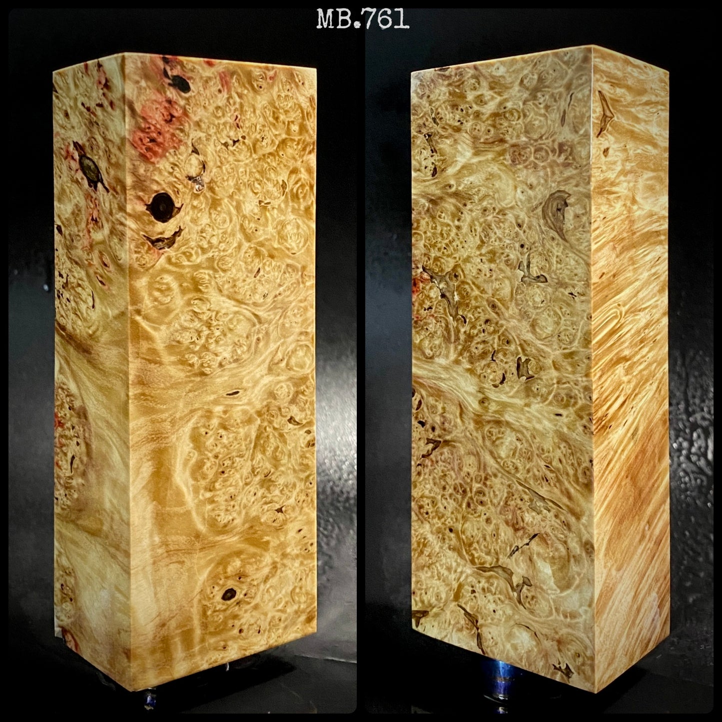 MAPLE BURL Stabilisiertes Holz, naturfarbene Rohlinge für die Holzbearbeitung. Frankreich-Aktie.