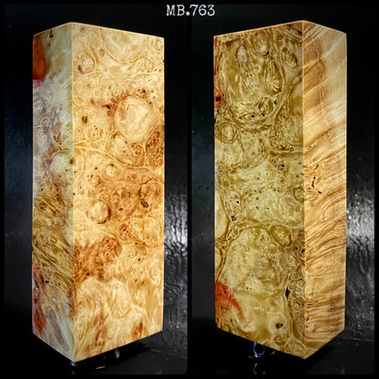 MAPLE BURL Stabilisiertes Holz, naturfarbene Rohlinge für die Holzbearbeitung. Frankreich-Aktie.