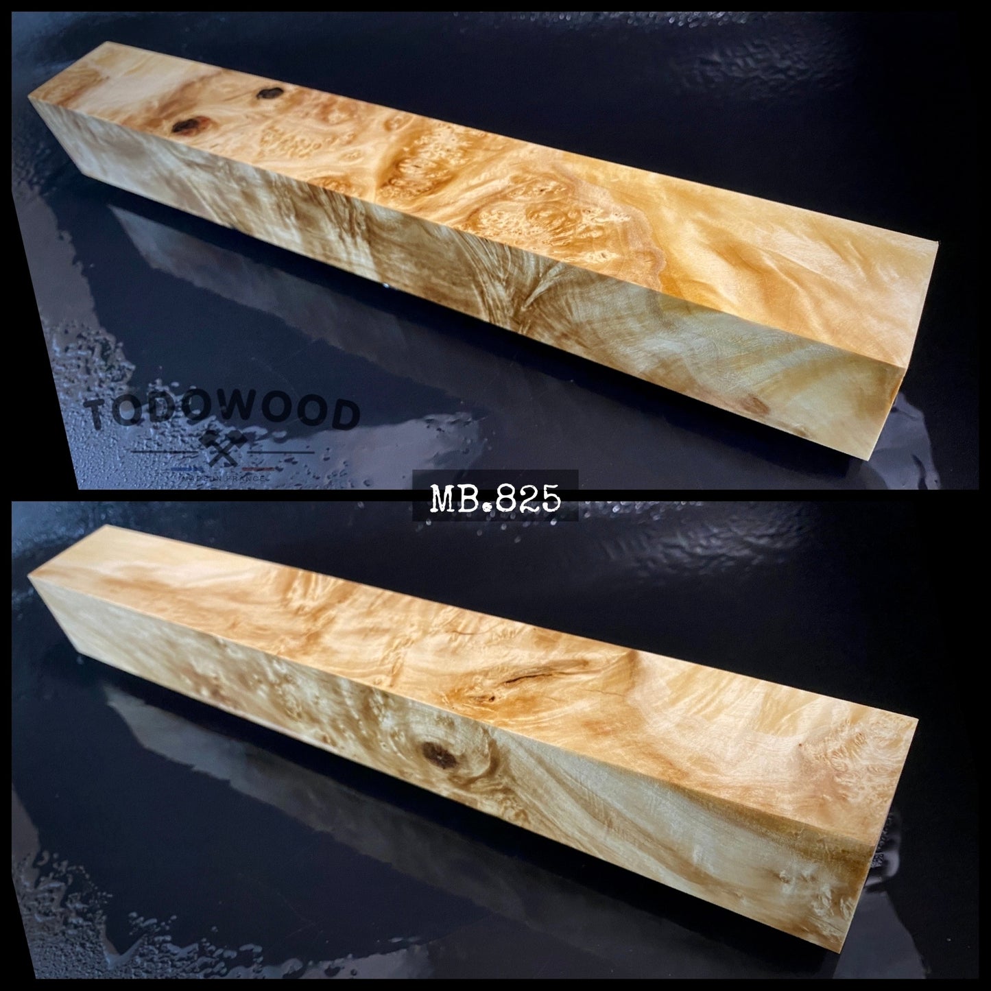 MAPLE BURL Stabilized Wood, Long Sizes 300\40\40 mm, Premium Blanks. France Stock.