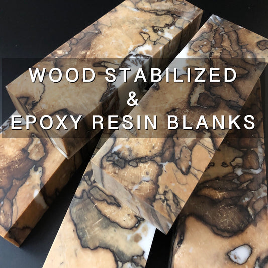 BIRCH Stabilized Wood & Epoxy Resin, Natural Color Blanks for Woodworking. France Stock.