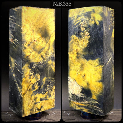 MAPLE BURL, Stabilized Blanks, Yellow & Black Colors. Woodworkin, Crafting. France Stock.