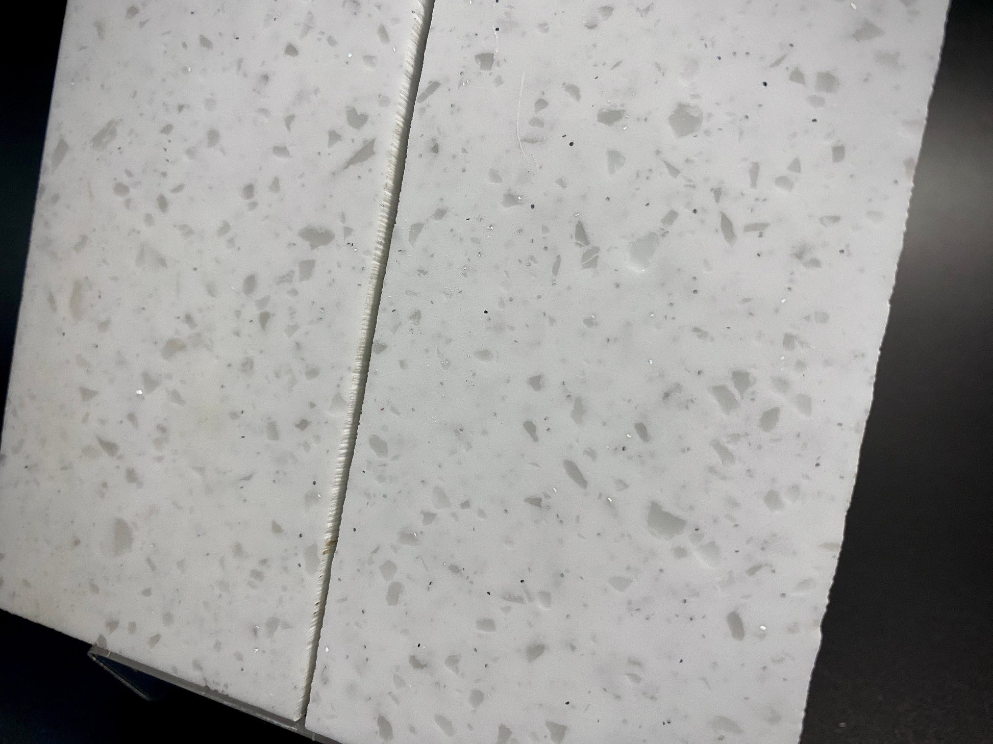 ARTIFICIAL STONE Acrylic, "White Quartz", Paired Blanks for crafting and tools making. #ST.4