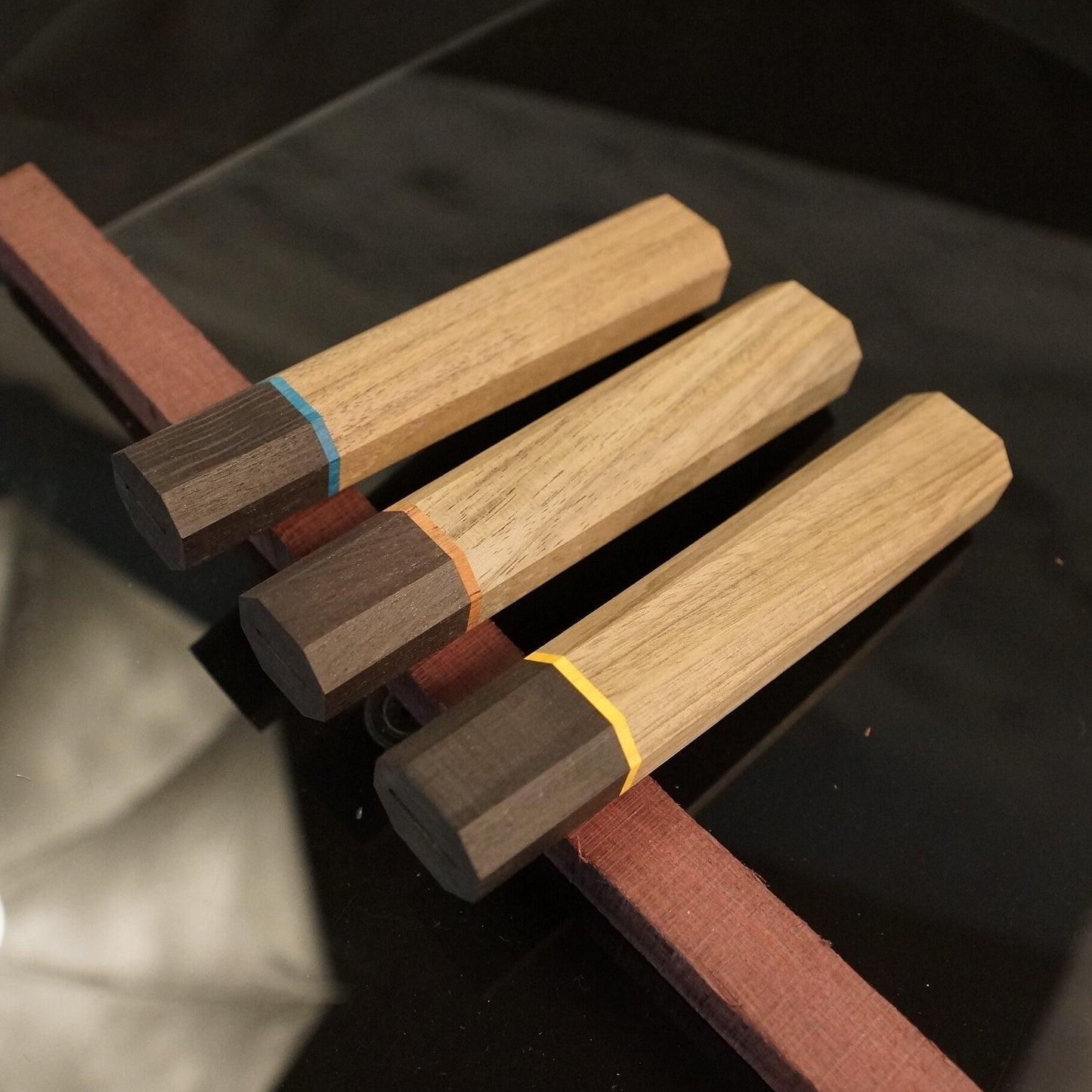 Wa-Griffrohling für Küchenmesser, japanischer Stil, exotisches Holz, aus US-Lagerbestand.