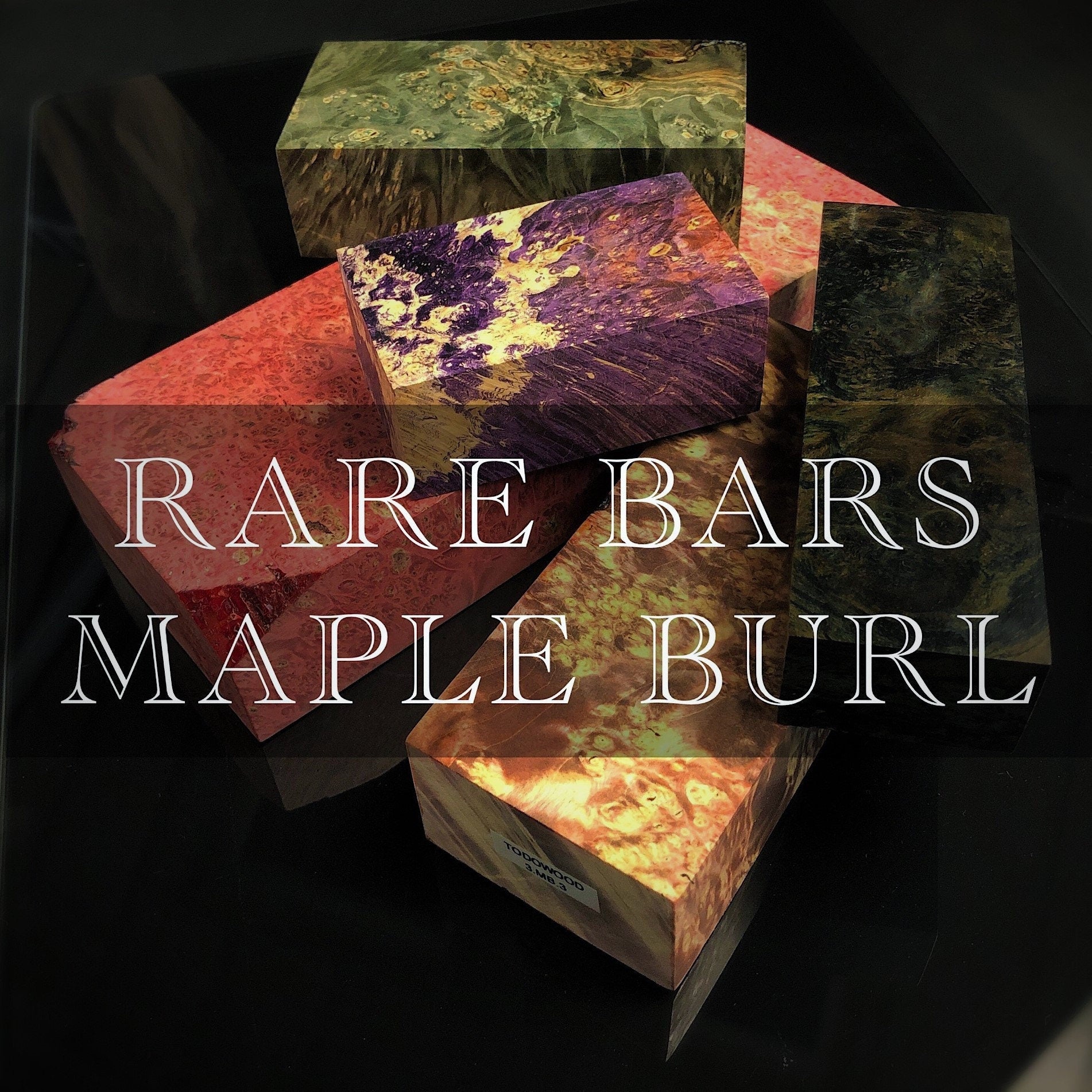 MAPLE BURL Stabilized Wood, Rare Colors, Premium Blanks for Woodworking. France Stock.