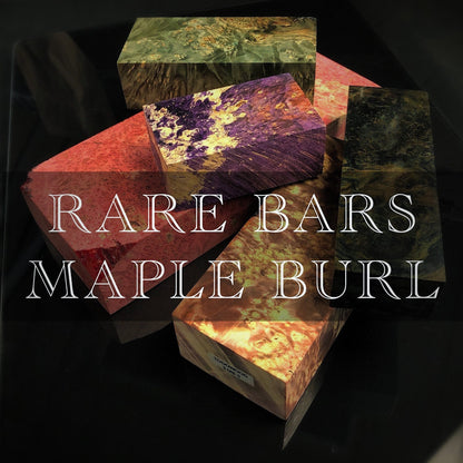 MAPLE BURL Stabilized Wood, Rare Colors, Premium Blanks for Woodworking. France Stock.