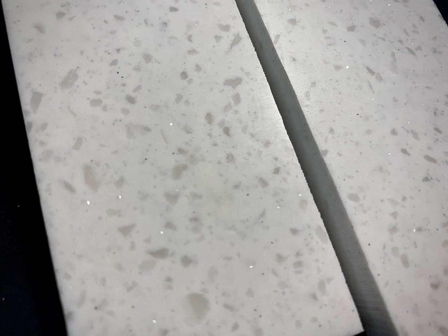 ARTIFICIAL STONE Acrylic, "White Quartz", Paired Blanks for crafting and tools making. #ST.4